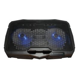 Conceptronic Thana07B Soporte Base Refrigeración para Portátiles hasta 17", 2 Ventiladores 125mm, Negro con Iluminación Azul