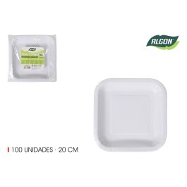 Algon Set de 100 Platos de Cartón Cuadrados con Laca de Soja 20 cm (10 Unidades) Precio: 28.78999948. SKU: B1GDT4T4GT