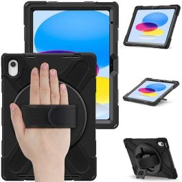 eSTUFF Funda Defender iPad 11ª gen 2025 / 10ª gen 2022 CHICAGO Cuerpo Completo Negro con Protector Pantalla Integrado y Soporte