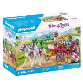 Playmobil 71846 Set de Juego Paseo en Carruaje Princess con Príncipe y Princesa Elegante, Caballos y Regalo para Niños +4 años