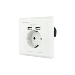 NANOCABLE BASE ENCHUFE PARED TOMA SCHUKO 2xUSB MAX.2.4A BLANCO Precio: 10.50000006. SKU: S7814274