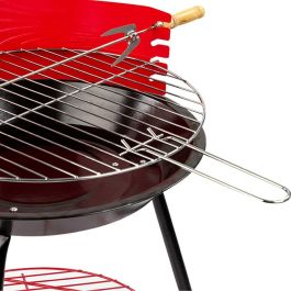 Barbacoa Portátil Aktive Madera Hierro Ø 38 cm 37 x 61 x 45 cm (6 Unidades) Rojo