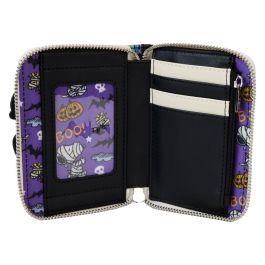 Loungefly Cartera/Billetera Snoopy Mummy Piel Vegana con Cremallera, Detalles Bordados/Relieve, 4 Ranuras Tarjetas, 12.5x10cm