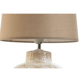 DKD Home Decor Lámpara de Sobremesa Moderna Marrón Beige de Gres y Poliéster, E27, 50W, 30x44x30 cm