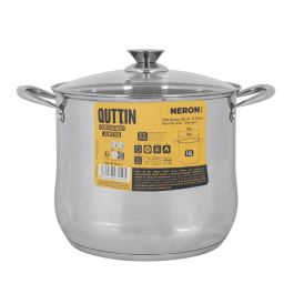 New Neron Olla de Cocina de Acero Inoxidable 28 cm (14 L) con Tapa, Apta para Todo Tipo de Cocinas incluyendo Inducción (4 Unidades) New Neron Olla de Cocina de Acero Inoxidable 28 cm (14 L) con Tapa, Apta para Todo Tipo de Cocinas incluyendo Inducción (4 Unidades)
