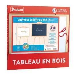 Jeujura Caballete de Madera Creativo con Pizarra Reversible Magnética para Tiza y Fieltro, incluye Letras, Tiza y Caja, 105cm, +3 años Jeujura Caballete de Madera Creativo con Pizarra Reversible Magnética para Tiza y Fieltro, incluye Letras, Tiza y Caja, 105cm, +3 años