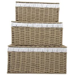 Home Deco Factory Juego de 3 Cajas de Almacenar con Tapa, Papel y Metal, Medidas Variadas Precio: 40.49999954. SKU: B137EXCMHN