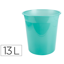Liderpapel Papelera de plástico 13 litros menta translucido 275x285 mm Precio: 3.69000027. SKU: B13Z6RYGLR