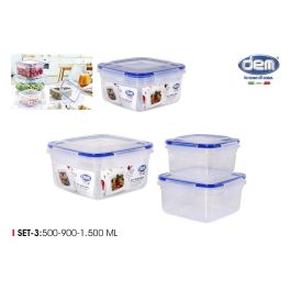 Set de 3 fiambreras herméticas Dem - 500, 900, 1500 ml (6 Unidades) Precio: 27.50000033. SKU: B1EH4A4QYD