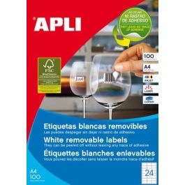 Apli Etiquetas Removibles Blanco 64,6x33,8 mm para Inkjet y Láser, Pack de 100 Hojas (2.400 Etiquetas) Precio: 25.4999998. SKU: S8400928