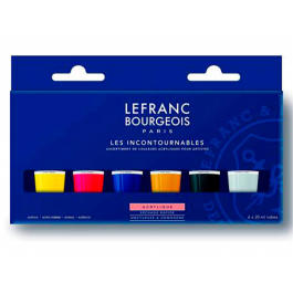 L&b Pintura Acrílica Set 80 ml Tubos Colores Surtidos Blanco Negro Azul Rojo Amarillo Caja 5 Unidades