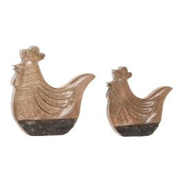 DKD Home Decor Figura Gallina Marron Mango Set de 2 (4 Unidades) 2.5 x 17 x 18 cm Precio: 34.50000037. SKU: B1H8LXETS9