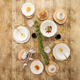 Queen's Artic White Plato de Postre Cerámica Blanco Brillo 20,5 cm (6 Unidades)