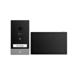 EZVIZ CS-HP7 Intercomunicador Inteligente 3MP, Pantalla Táctil 7 Pulgadas, Resolución 2K, Desbloqueo Remoto, Detección de Movimiento Humano, Gris y Negro