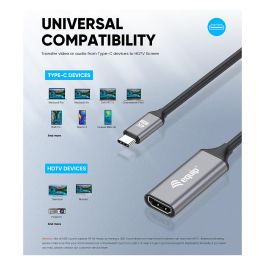 Equip Adaptador USB-C a HDMI 2.0 4K 60Hz - Cable para Conectar Portátiles, Tablets o Smartphones a Pantallas HDMI