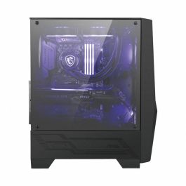 MSI MAG Forge 100M Midi Tower Negro Transparente con Iluminación Púrpura y Panel de Vidrio Templado para PC Gaming
