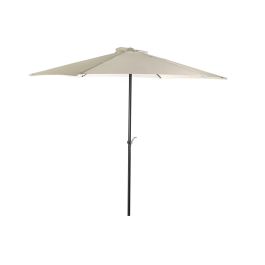 DKD Home Decor Parasol de Jardín y Terraza Inclinable 300x300 cm 250 cm Alto 6 Varillas Beige Gris Oscuro Acero Poliéster 180 gsm