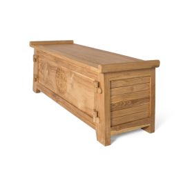 GINER Y COLOMER Baúl de Madera Maciza de Teca 114 cm Natural