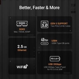 ASUS X870-PLUS WiFi Placa Base Gaming ATX Socket AM5 para AMD Ryzen 7000/8000/9000 Series, DDR5, Wi-Fi 7