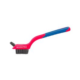 Workpro Cepillos de Alambre Soldador, Juego 3 Piezas Nylon, Latón, Acero Inoxidable Mango Bi-material