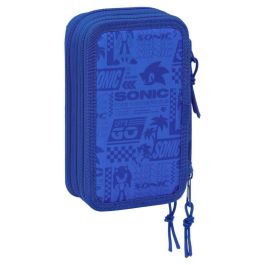 Safta Plumier Escolar Triple Cremallera 37 Piezas Sonic 195x125x55 mm