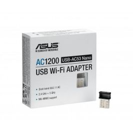 Asus Adaptador Wi-Fi USB AC1200 Nano Doble Banda 867Mbps 5GHz / 300Mbps 2.4GHz con MU-MIMO IEEE 802.11ac