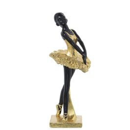 Figura Decorativa Alexandra House Living Negro Dorado Acrílico Plástico Melamina Bailarina 12 x 11 x 27 cm Precio: 31.50000018. SKU: B1AB3KNL6P