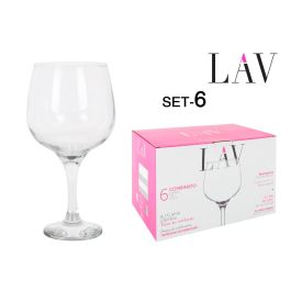 Lav Set 6 Copas Combinados 730 cc Ø9x10.5x21 cm de Cristal Transparente Colección Combinato (4 Cajas)