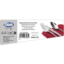 Inde Organizador De Cubiertos Con 5 Divisiones Y Colores - 26.3 cm Ancho x 4.7 cm Alto x 33 cm Largo (6 Unidades)