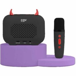 CGV AAAHZ85773 DIABLO Kit Karaoke con Altavoz Bluetooth y Micrófono Inalámbrico, Efectos de Voz Mágicos, Batería de 8 Horas, Carga USB