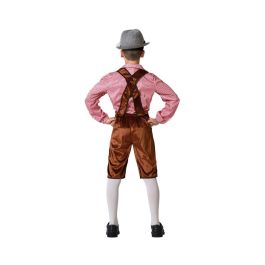 Disfraz Alemán Marrón para Niño de 7 a 9 Años, con Camisa, Pantalón y Tirantes. Perfecto para Fiestas de Carnaval y Cumpleaños