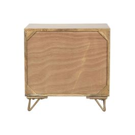 Mesita de Noche Home ESPRIT Dorado Natural 50 x 40 x 50 cm Mesita de Noche Home ESPRIT Dorado Natural 50 x 40 x 50 cm