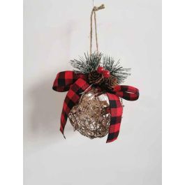 Bola Decoracion Navidad Alpina DKD Home Decor Natural Rojo 10 x 10 x 10 cm (6 Unidades) Precio: 13.50000025. SKU: B13QF7FWK5