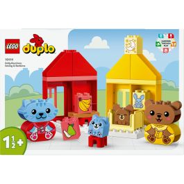LEGO 10414 DUPLO My First: Mis Rituales Diarios - Hora de Comer y Dormir, Juguete Social con 4 Figuras de Animales