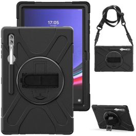 eSTUFF Funda AUSTIN Defender para Samsung Galaxy Tab S10 Ultra / S9 Ultra / S8 Ultra - Negra, protección 3 capas PC/silicona, sin protector de pantalla