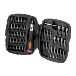 Black+Decker Kit Atornillar 45 piezas con destornillador de trinquete, soporte magnético, puntas Torx Phillips planas Hex y vasos