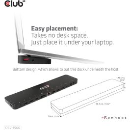Club3D CSV-1566 4K USB-C Charging Dock con 6xUSB3, DisplayPort, 2xHDMI, LAN, Lector de Tarjetas SD/MicroSD y Carga de 120W