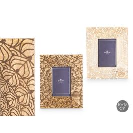 Portafotos Budda 10x15 cm - Madera y Vidrio, Blanco/Natural - Giftdecor (6 Unidades) Precio: 31.89000012. SKU: B16RTRCYSA