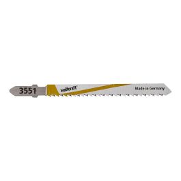 Wolfcraft Hoja de sierra de calar vástago en T HCS 75 mm para madera, laminado y MDF, dientes opuestos, corte limpio y fino, 2 uds