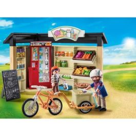 Playmobil Tienda Granja 24 Horas - Set de Juguetes de 83 Piezas con Figuras y Accesorios para Juego de Rol Imaginativo
