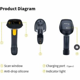 Equip Escáner Lector Código Barras 1D Láser 351022 IP54 Plug and Play Robusto
