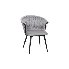 DKD Home Decor Silla Moderna Gris y Negro Poliéster y Metal L 60 x An 66 x Al 84 cm Asiento 48 cm Desmontable Precio: 139.49999976. SKU: B1J4C5XVR7