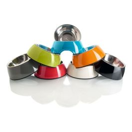 Hunter Comedero de Melamina con Bol Extraíble de Acero Inoxidable 160ml Negro Antideslizante Fácil Limpieza para Perros y Gatos