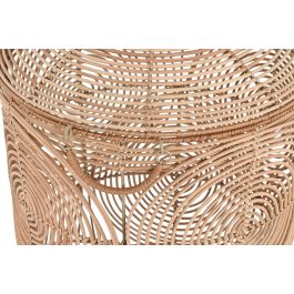 DKD Home Decor Cesta Tropical Marron Claro Ratan 45 x 57 x 45 cm Set de 2
