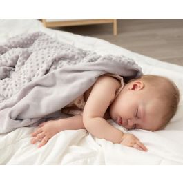 KioKids Manta Bebé Tundosada Tacto Suave Color Gris 80x110cm Polyester