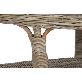 DKD Home Decor Mesa Comedor Indonesia 1c24 Ratán Cristal Templado 120 x 82 x 120 cm