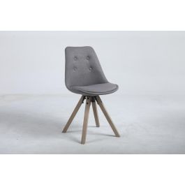 DKD Home Decor Silla Scandi Roble Poliéster Gris Oscuro 84x48x44 cm