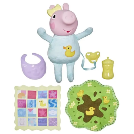 Hasbro Peppa Pig Muñeca Evie Gruñidos y Abrazos G1637 con Sonidos y Accesorios Interactivos Juguete +3 Años