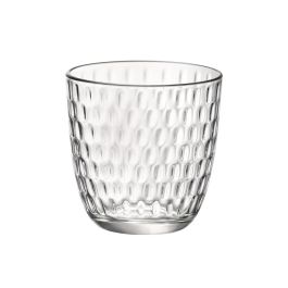 Bormioli Rocco Set 6 Vasos Bajos Vidrio Slot 29 cL Transparente con relieve, apto lavavajillas, fabricado en Italia