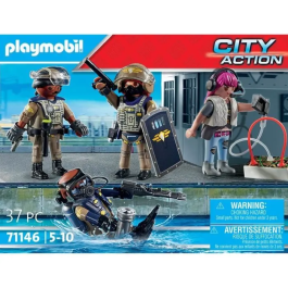 Playmobil Equipo de Fuerzas Especiales con Bandidos y Policías 71146